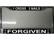 1 Cross 3 Nails Forgiven Photo License Plate Frame Free Screw Caps Included