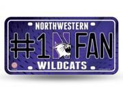 Northwestern Wildcats 1 Fan Metal License Plate