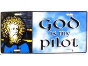 God is My Pilot License Plate
