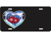 Two Dolphins Heart Airbrush License Plate Free Names on this Air Brush