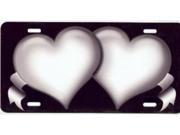 White Hearts With Ribbon License Plate Free Personalization on this plate