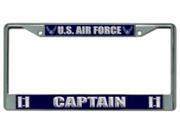 U.S. Air Force Captain Chrome License Plate Frame