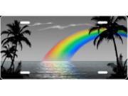 Grey Rainbow Palms Airbrush License Plate Free Personalization on Air Brush