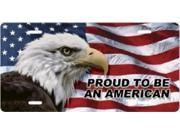 Proud To Be An American Eagle Flag License Plate