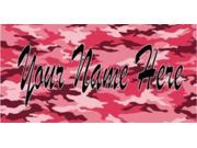 Your Name Here Pink Camo Personalized Photo Plate