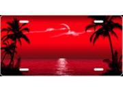 Red Scenic Palms Airbrush License Plate