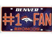 Denver Broncos 1 Fan License Plate