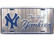 New York Yankees Silver Pinstripes License Plate