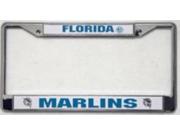 Florida Marlins Chrome License Plate Frame Free Screw Caps with this Frame