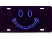 Neon Blue Smiley Face License Plate