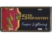 25th Infantry Tropic Lightning Metal License Plate