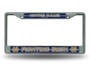 Notre Dame Glitter Chrome License Plate Frame Free Screw Caps with this Frame