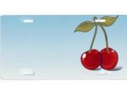 Cherries on Blue License Plate Free Personalization on this Plate