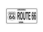 Route 66 with Arizona on White Photo License Plate