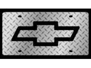 Chevy Black Logo Silver Diamond Laser Plate
