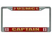 USMC Captain Chrome License Plate Frame