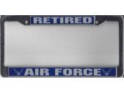 Air Force Retired Chrome License Plate Frame Free Screw Caps with this Frame