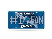 Detroit Lions 1 Fan Glitter License Plate