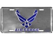 Air Force Wing Logo on Chrome License Plate