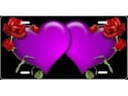 Rose Hearts Purple Airbrush License Plate Free Names on this Air Brush