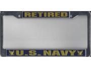 U.S. Navy Retired Chrome License Plate Frame