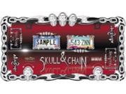 Skull And Chain Adjustable License Plate Frame