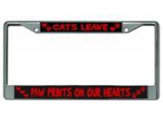Cats Leave Paw Prints Chrome License Plate Frame Free Screw Caps with this Frame