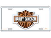 Harley Davidson Bar and Shield White License Plate