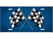 Checkered Flag Blue Airbrush License Plate Free Names on this Air Brush