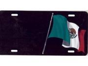 Mexican Flag Offset on Black License Plate Free Personalization on this plate