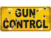 Gun Control With Bullet Holes License Plate