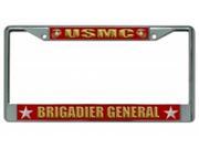 USMC Brigadier General Chrome License Plate Frame