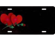 Double Hearts Red Rose Offset Airbrush License Plate Free Names on Air Brush