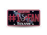 Houston Texans 1 Fan Glitter License Plate