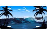 Palm Wave Blue Airbrush License Plate Free Names on this Air Brush