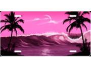 Palm Wave Pink Airbrush License Plate Free Names on this Air Brush
