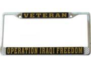 Operation Iraqi Freedom Chrome License Plate Frame Free Screw Caps Included