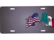 American Mexican Flags Gray Offset Airbrush License Plate Free Names on Air Brush