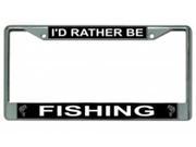 I d Rather Be Fishing Photo License Plate Frame Free Screw Caps with this Frame