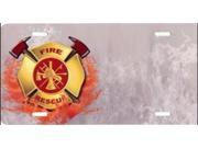 Fire Rescue on Silver Offset Airbrush License Plate Free Names on Air Brush