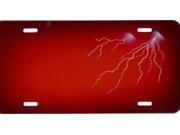 Lightning Clouds Red Airbrush License Plate Free Personalization on Air Brush