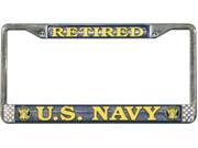 U.S. Navy Retired License Plate Frame Free Screw Caps Included