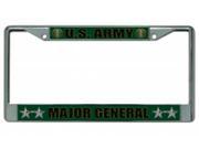 U.S. Army Major General Chrome License Plate Frame