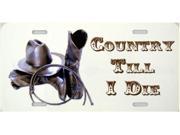 Country Till I Die License Plate