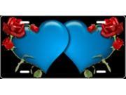 Rose Hearts Blue Airbrush License Plate Free Names on this Air Brush