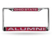 Ohio State Alumni Laser Chrome License Plate Frame Free Screw Caps with this Frame