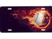 Baseball with Real Flames License Plate Free Personalization on this Plate