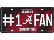 Alabama Crimson Tide 1 Fan Metal License Plate