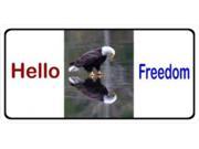 Hello Freedom With Eagle Photo License Plate