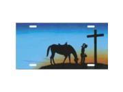 Cowgirl with Horse Cross Airbrush License Plate Free Names on this Air Brush